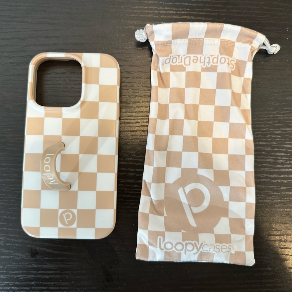 iPhone 14 Pro Loopy Case Sand Dollar Checkered